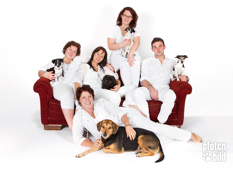 Fotoshooting mit Familie und Hunden