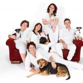 Fotoshooting mit Familie und Hunden